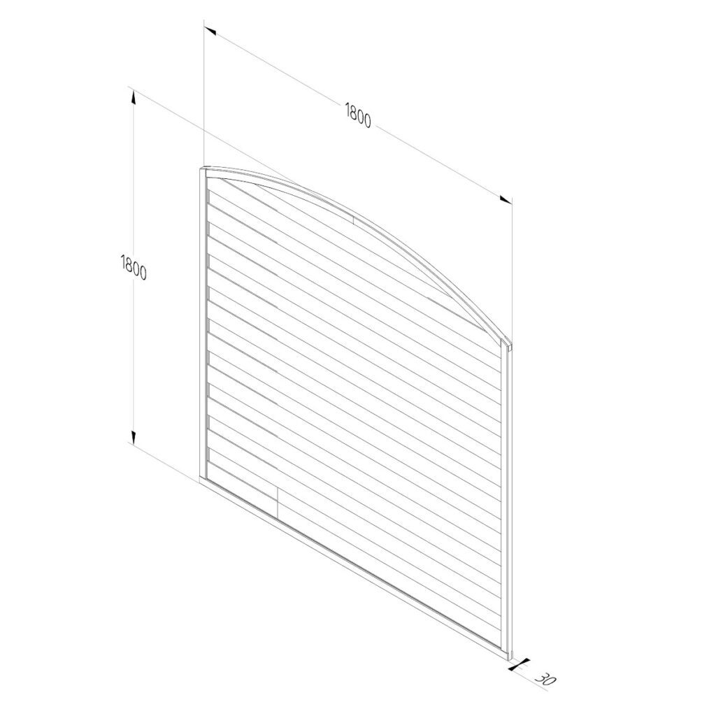 Forest Garden 1.8m x 1.8m Pressure Treated Decorative Dome Top Fence Panel – Pack of 4 5013053192023 2
